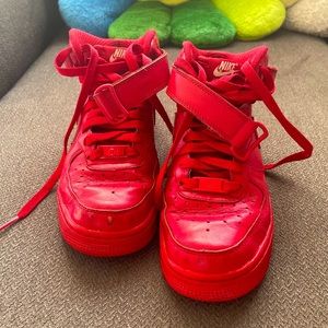 NIKE COSTUME Nike Air Force 1 Mid All Red ❤️🔥